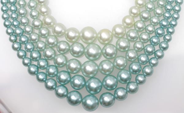 Shades of Blue 5 strand Pearl Necklace