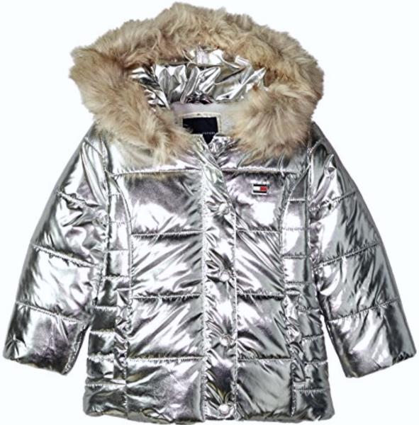 tommy hilfiger silver puffer jacket