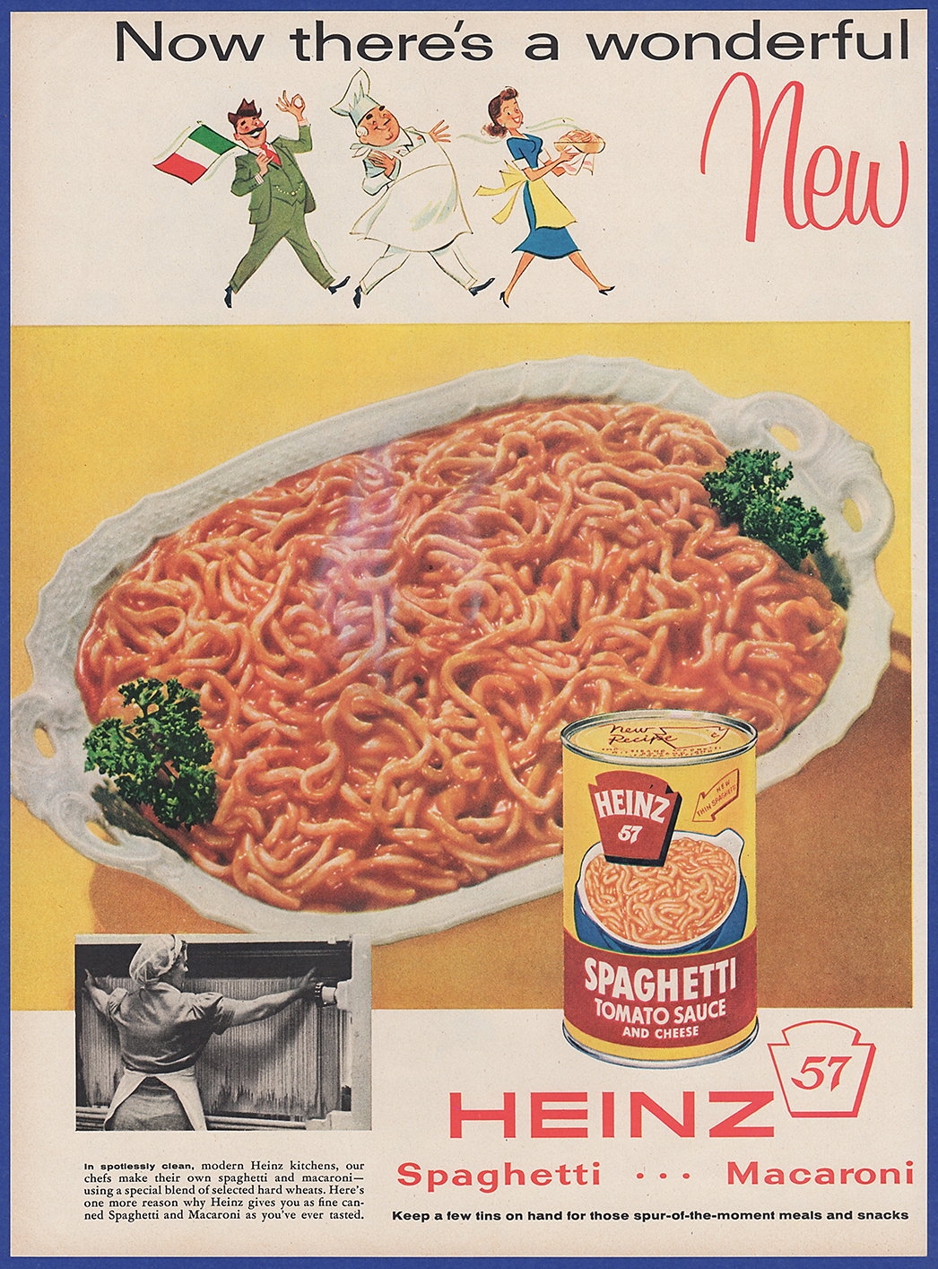 Vintage 1955 Heinz Spaghetti 57 Varieties Food Kitchen Decor 50 S Print Ad Ebay