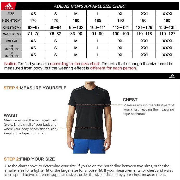 adidas firebird size guide