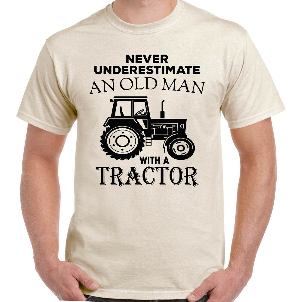 Tractor T-Shirt Mens Funny Farmer Never Underestimate An Old Man With A ...