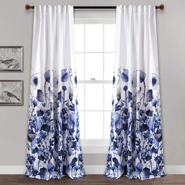 blue and white curtains for bedroom
