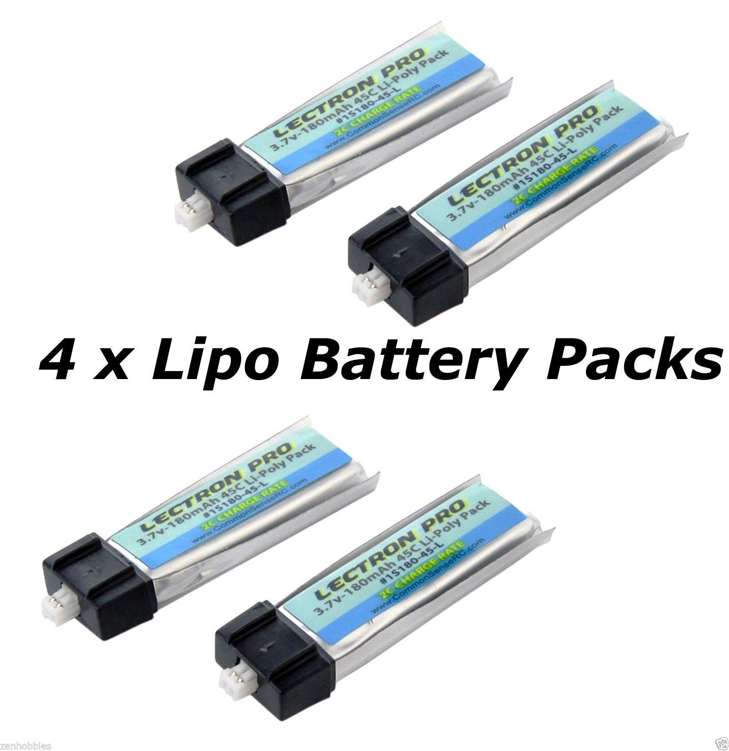 2 Lectron 1S 3.7V 150mAh 25C Lipo Battery FOR HobbyZone Champ Force FHX/MH-35