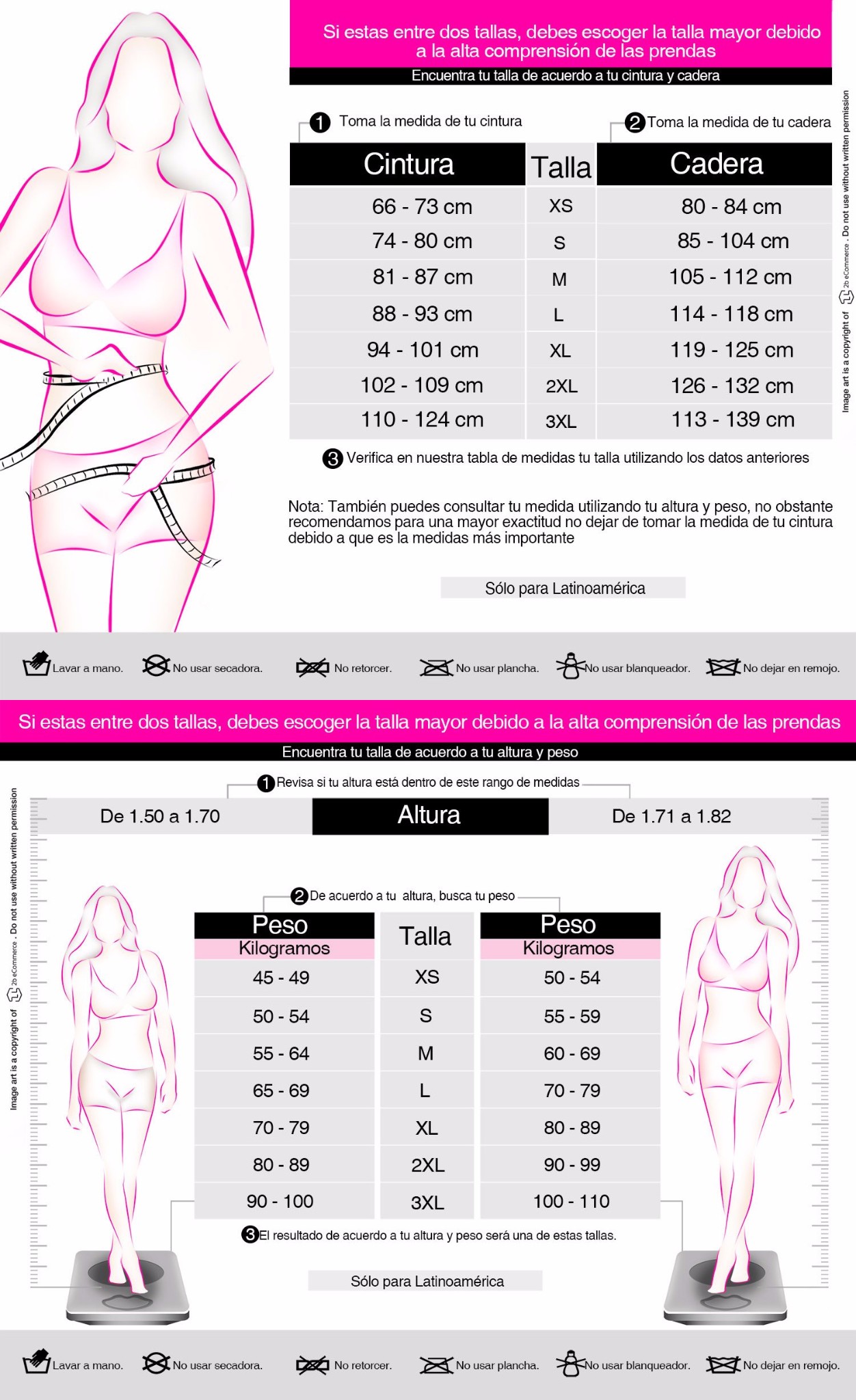 Fajas Salome Size Chart