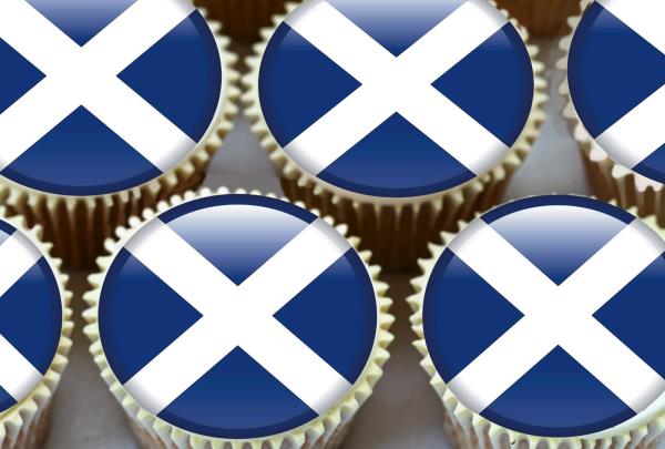 Scottish Scotland Flags Edible Cupcake Toppers Wafer Paper Fairy Cake Topper