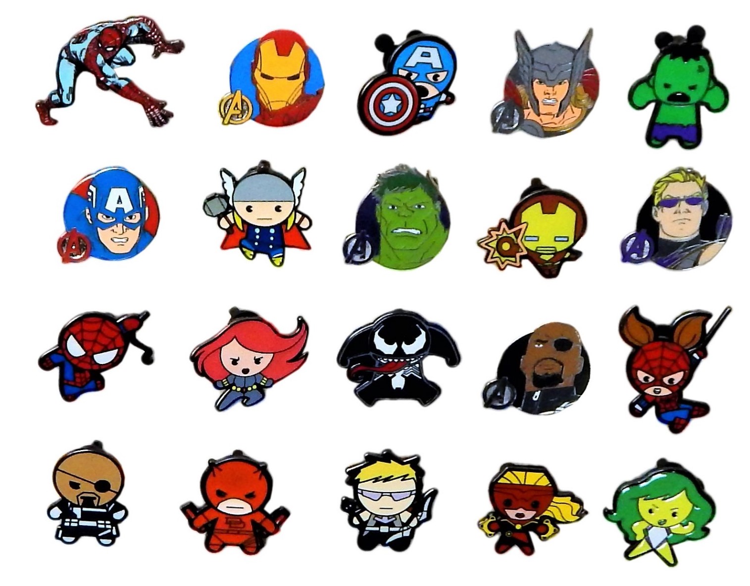 Marvel Avengers Themed 5 Disney Trading Pins Randomly