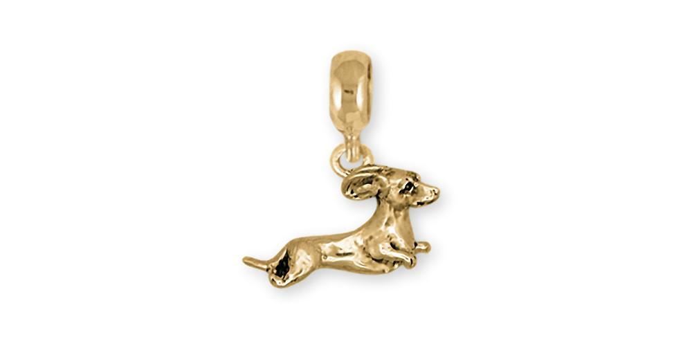 Long Hair Dachshund Pendant Jewelry 14k Gold Handmade Dog Pendant LD2-PG