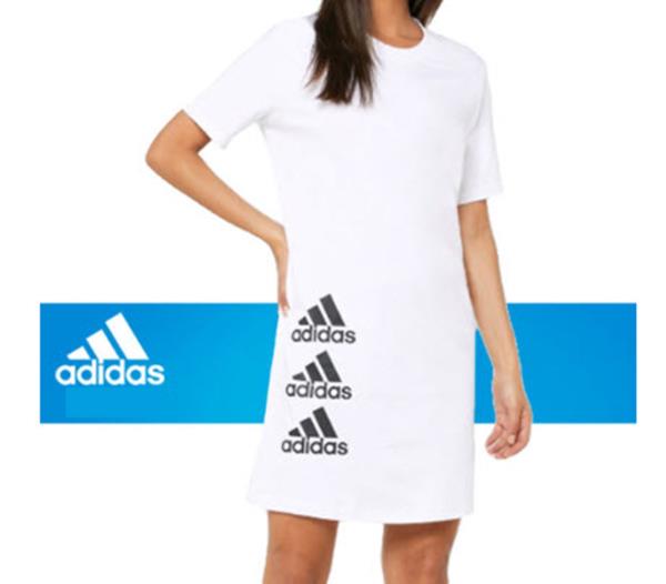 white adidas t shirt dress