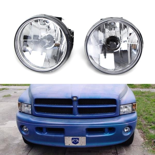 2x Clear OE Front Bumper Fog Light//Lamp+Switch for 99-02 Dodge Ram Sport Package