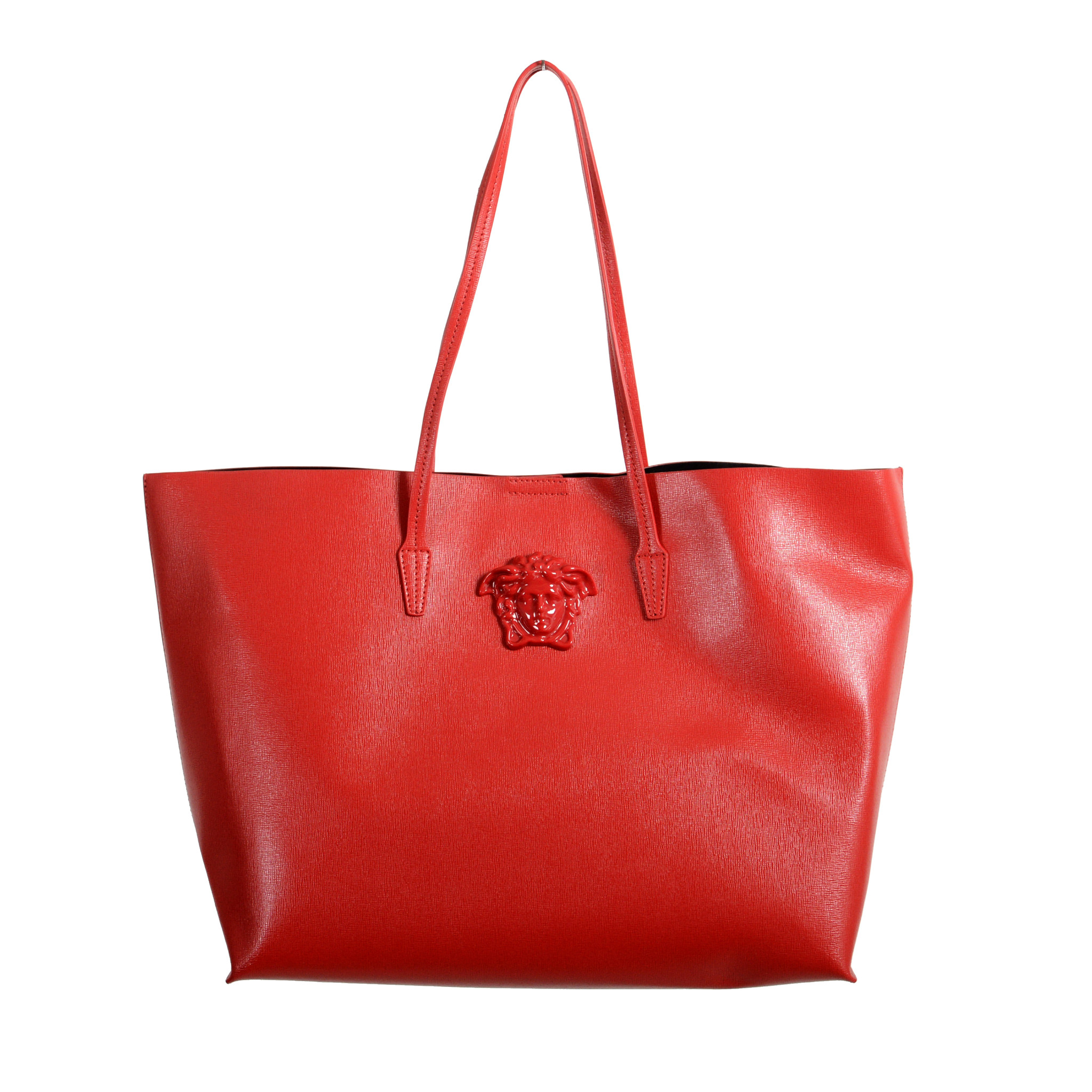 Versace Women&#39;s Red Saffiano Leather Medusa Tote Handbag Shoulder Bag | eBay