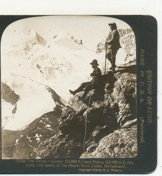 Switzerland Alps From 600/1200 Card Set #592 Keystone Stereoview the Matterhorn