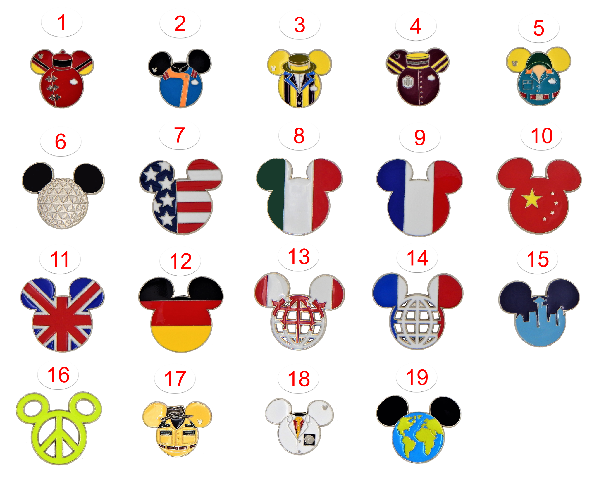 Mickey Head Shape Theme Individual Pin Disney World Park Trading