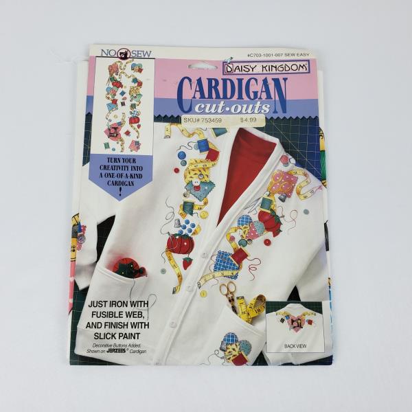 1995 Daisy Kingdom No Sew Cardigan Cut Outs