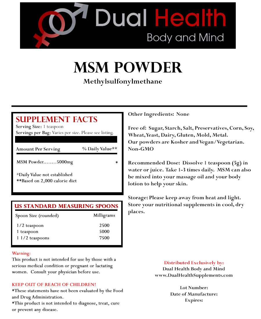 2 lb. MSM Pure Methylsulfonylmethane Powder Pain Relief Joint Arthritis Skin 3