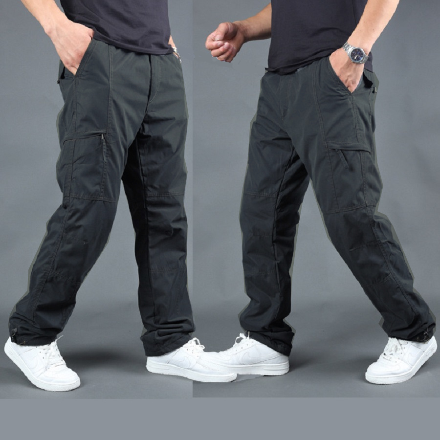 Mens NEW Fleece Lined Cargo Pants Winter Warm 6 Pockets Sizes 32 to 45 ...