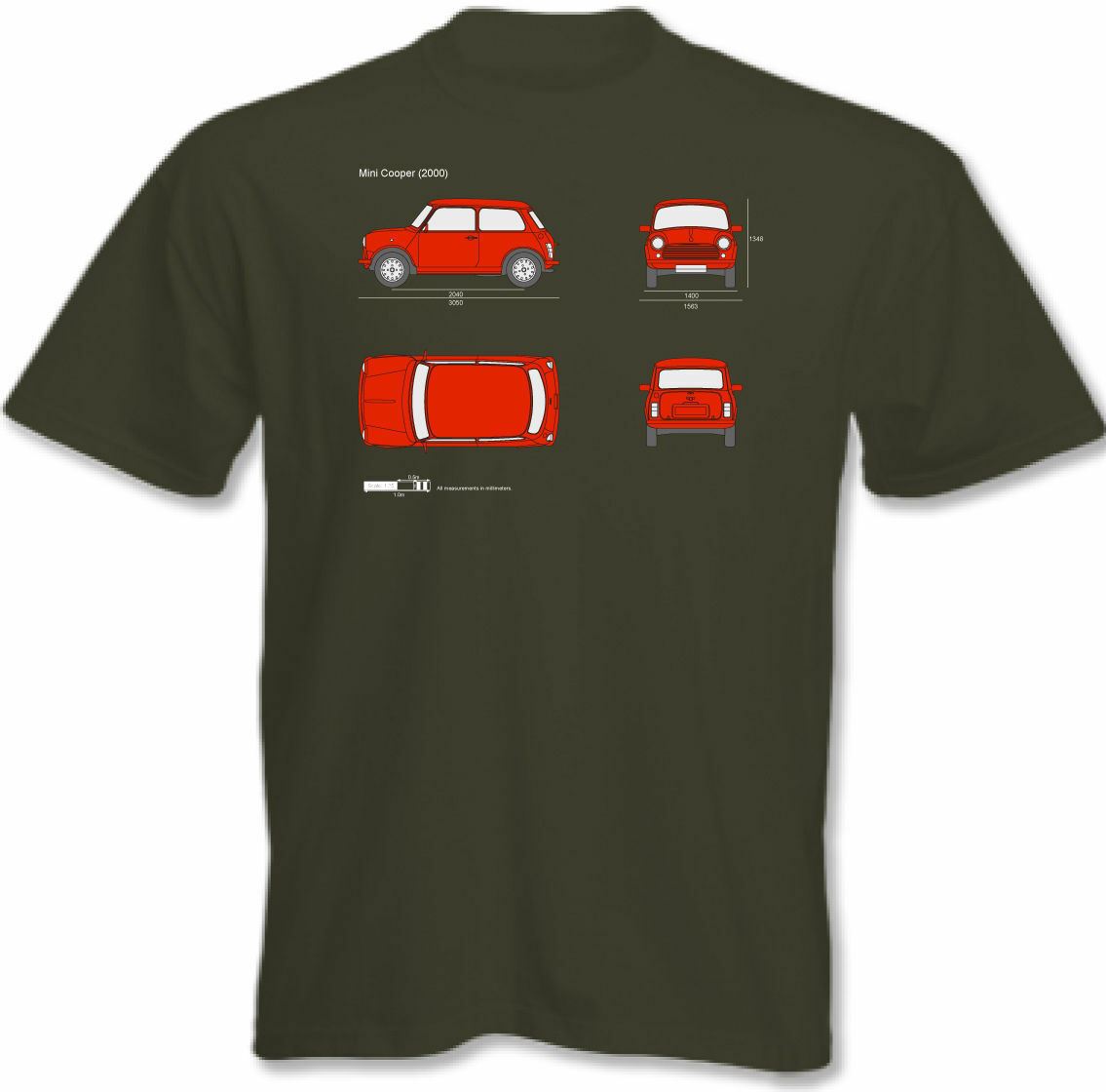 RetroClassic Monte Carlo Mini Classic Sports Car Design Mens T-Shirt 