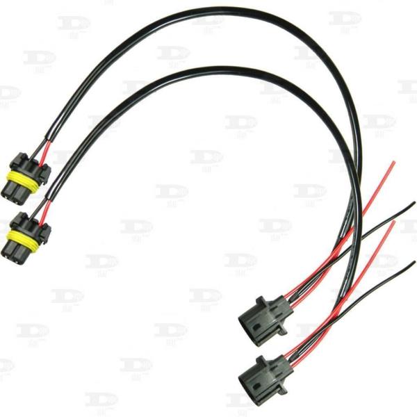 2x H13 9008 Socket to 9006 Bulb Wire Harness Adapter Cord Cable for