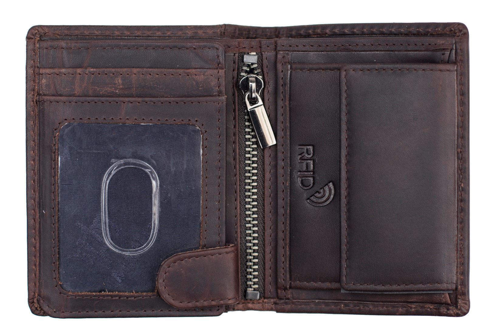 Men&#39;s Alperto Luxury Designer Small Brown Trifold Leather Wallet RFID Blocking | eBay