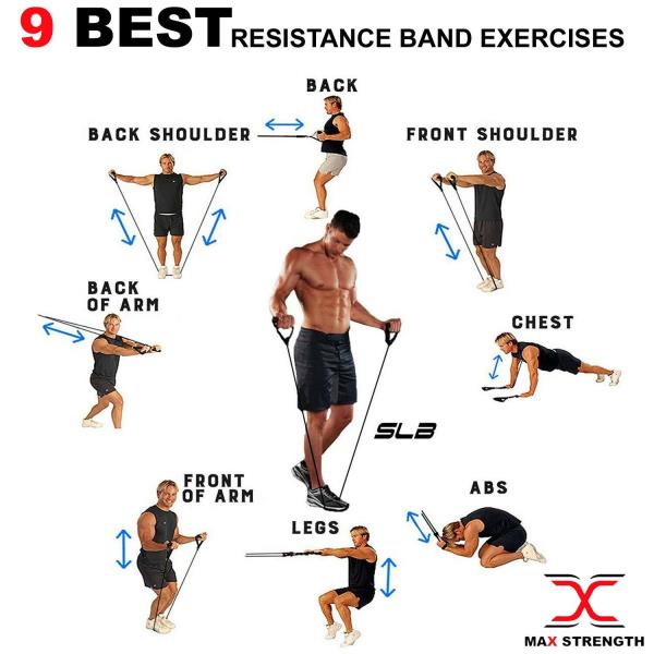 Heavy Duty Fitness Resistance Bands Exercise Training Crossfit Workout Bands
