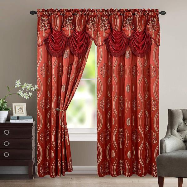 red and gold curtains and drapes