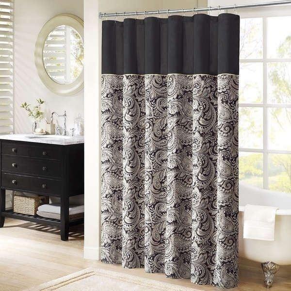 Black Silver Taupe Shower Curtain, Taupe Shower Curtain