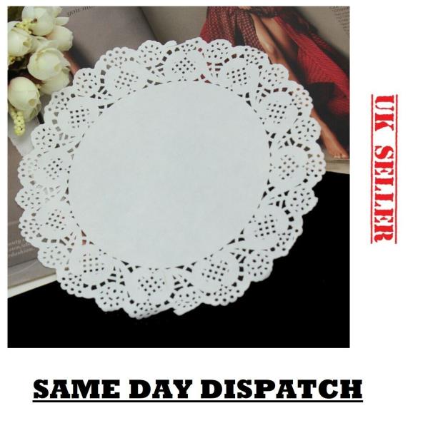 Vintage Lace Paper Doilies Doily Heart Round Wedding Birthday Tea Party Catering