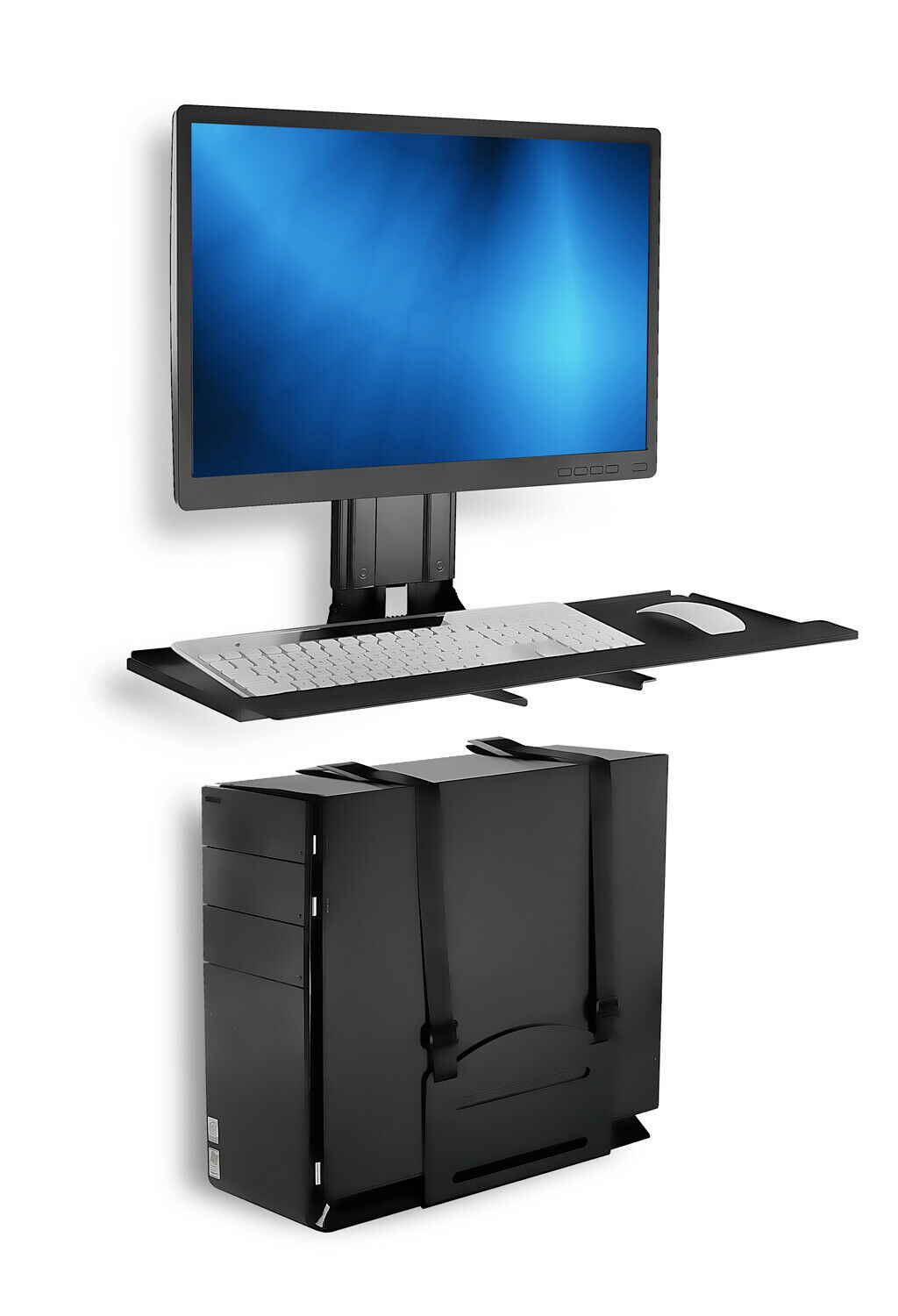 Mount It Monitor And Keyboard Wall Mount With Cpu Holder