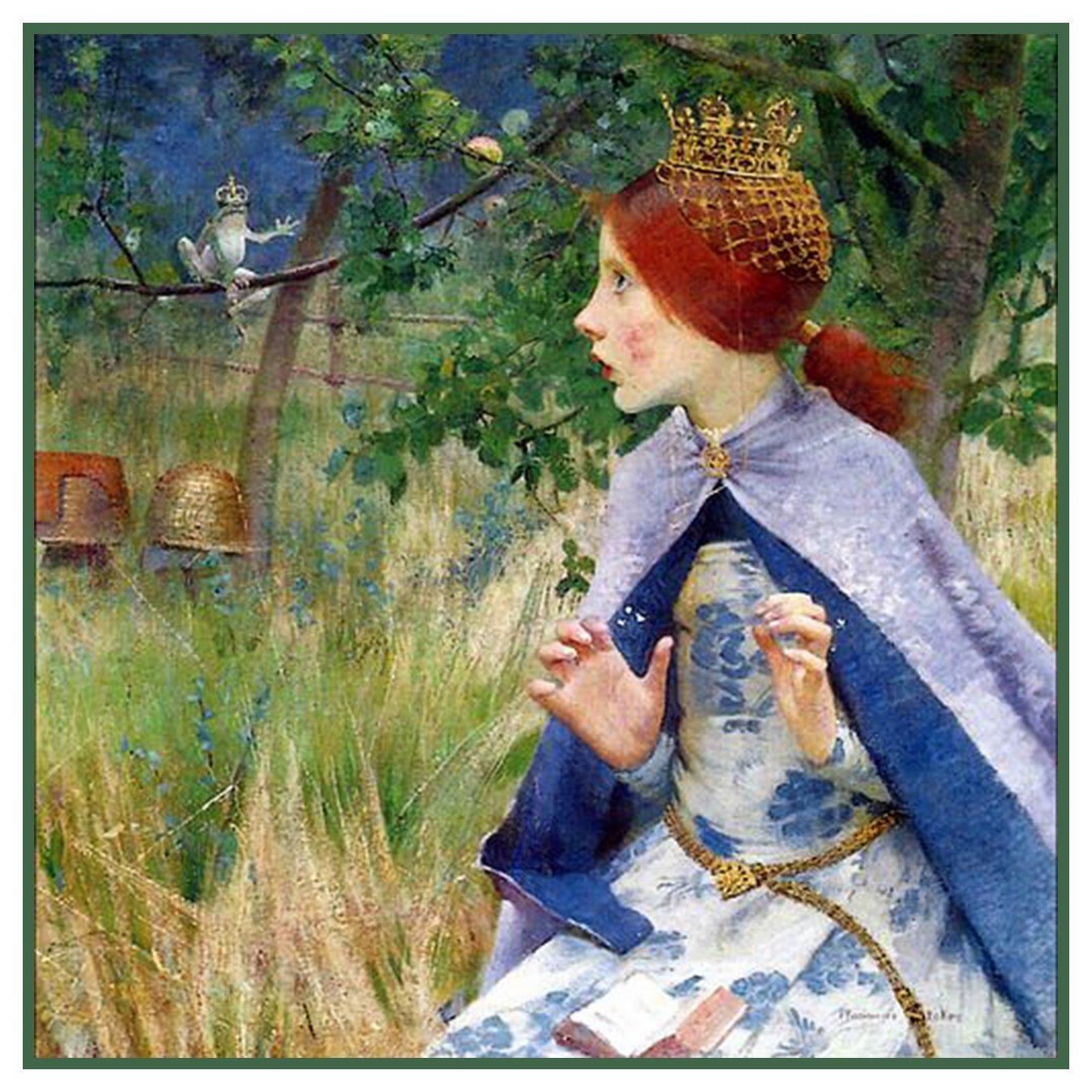 St Elizabeth Spinning for the Poor Marianne Stokes Counted Cross Stitch Pattern 