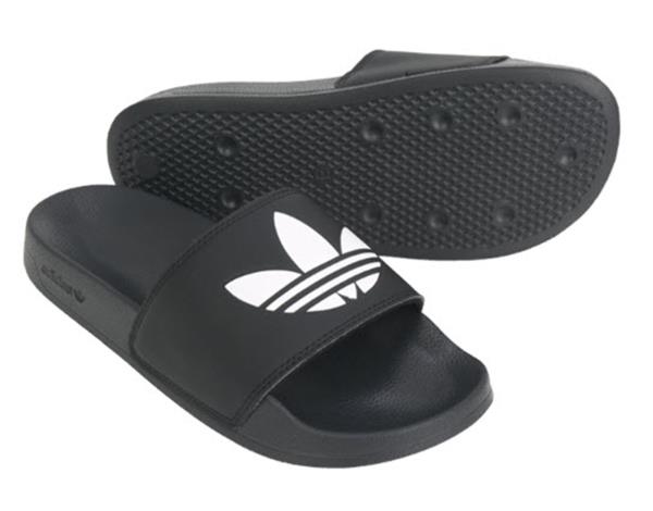 adidas men's black flip flops