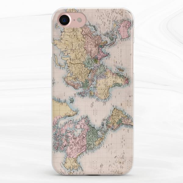 Vintage Atlas World Map Art Case Cover For Iphone 6s 7 8 Xs Xr 11