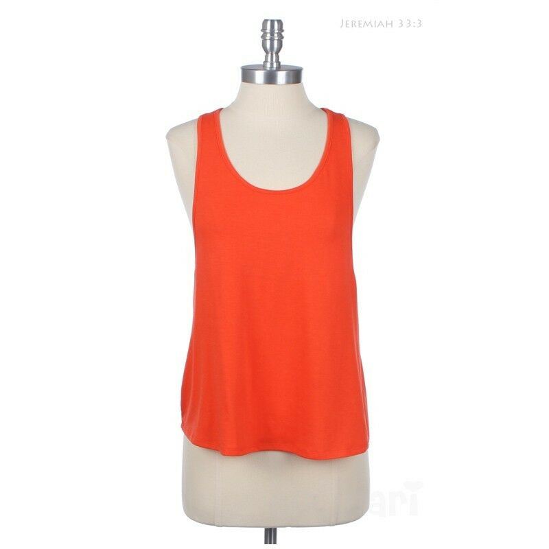 Loose Fit Racerback Flared Tank Sleeveless Scoop Neck Top Casual Cotton ...