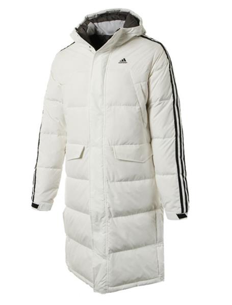 Adidas Men 3STR Long Down Coat Padded Jacket White Warmer Top Parka ...
