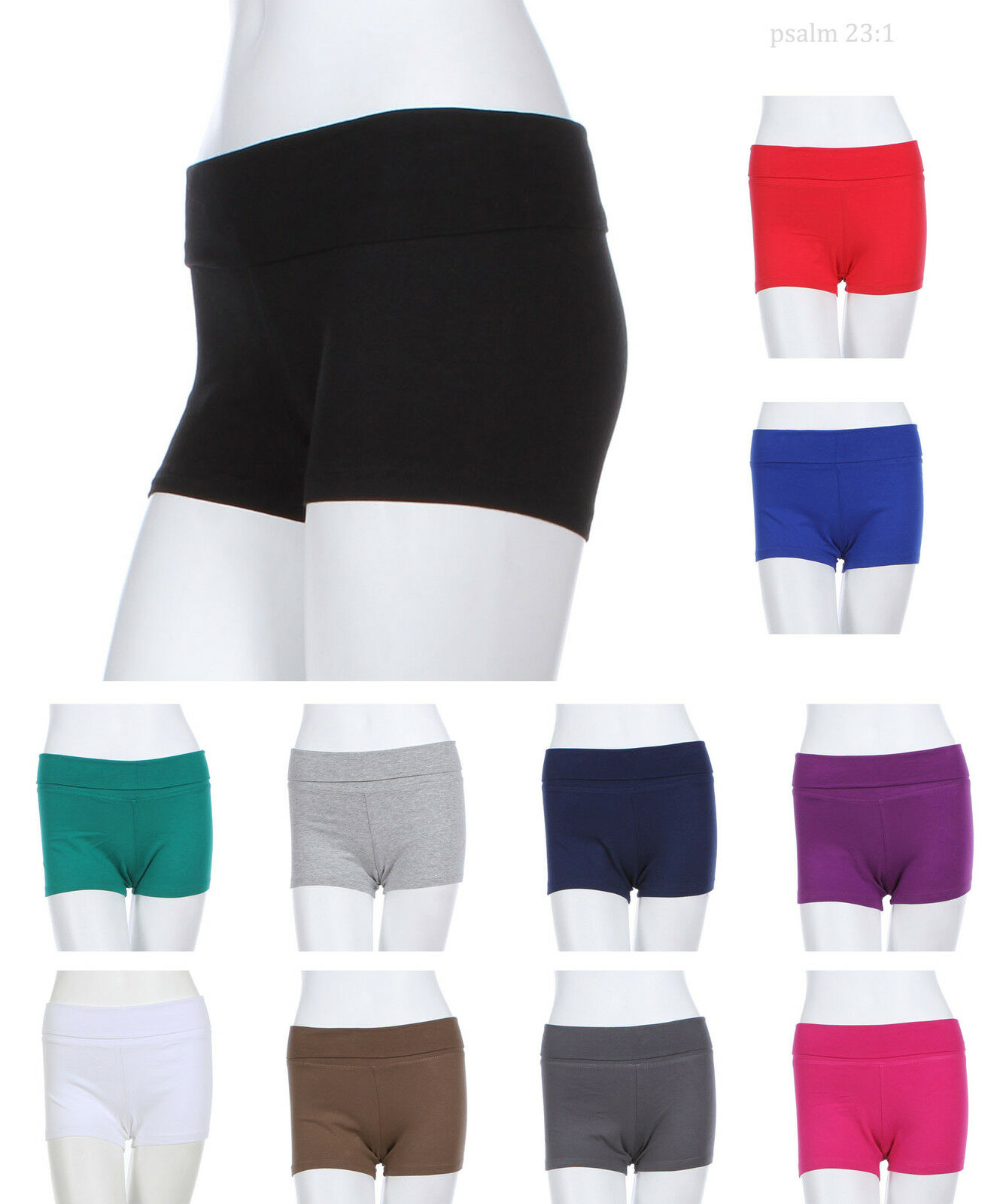 Women's Basic Solid Plain Stretchy Spandex Athletic Mini Shorts Tights ...