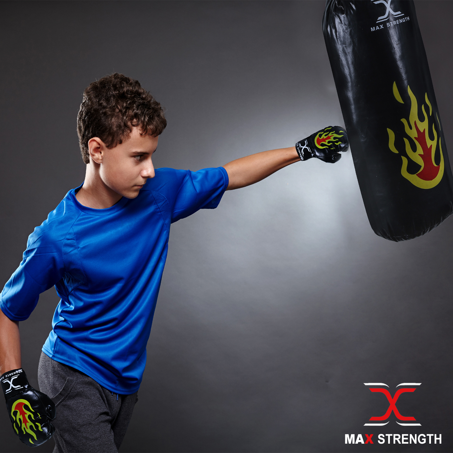 Sac de Frappe de Boxe Ultra résistant pour Enfant avec Gants de Frappe et Support Mural pour entraînement MMA Kickboxing 