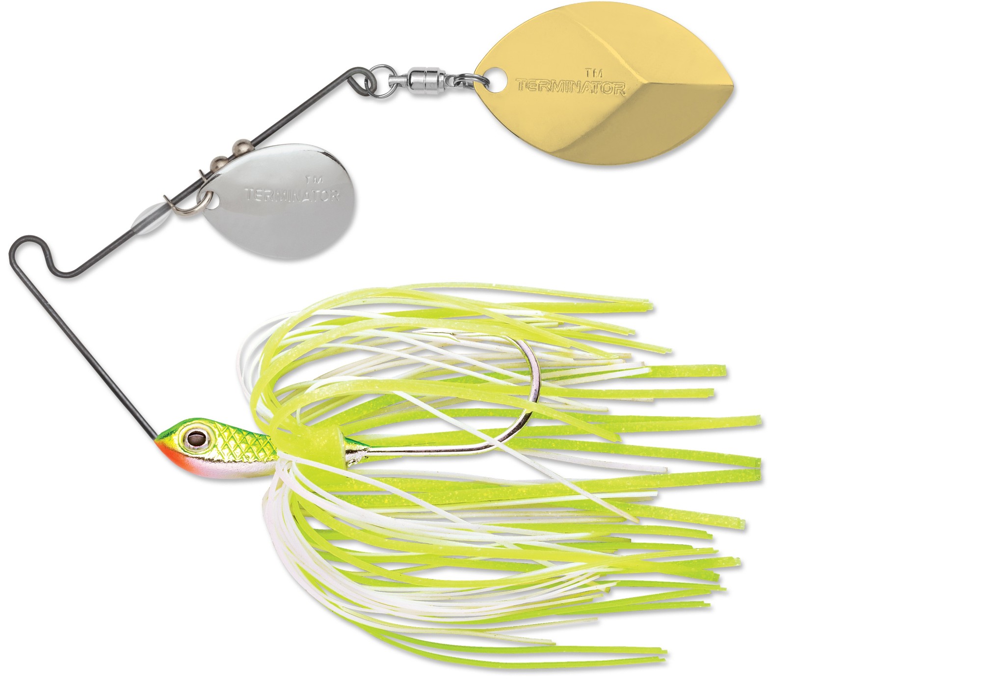 Silver Shad, 3//8-Ounce Gold//Nickel Blade Terminator Super Stainless Spinnerbait-Colorado//Willow
