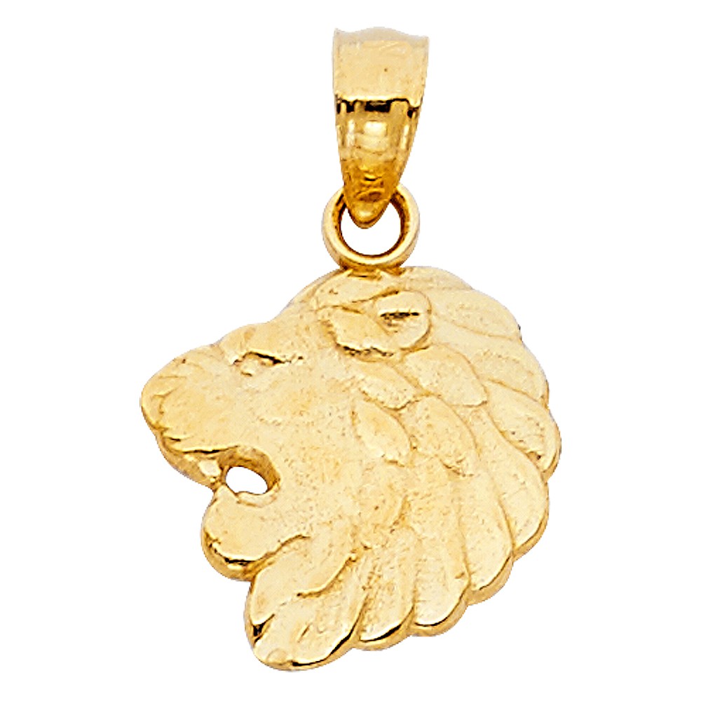 Reversible Double Sided Polish Necklace Charm 14K Solid Yellow Gold Cat Pendant