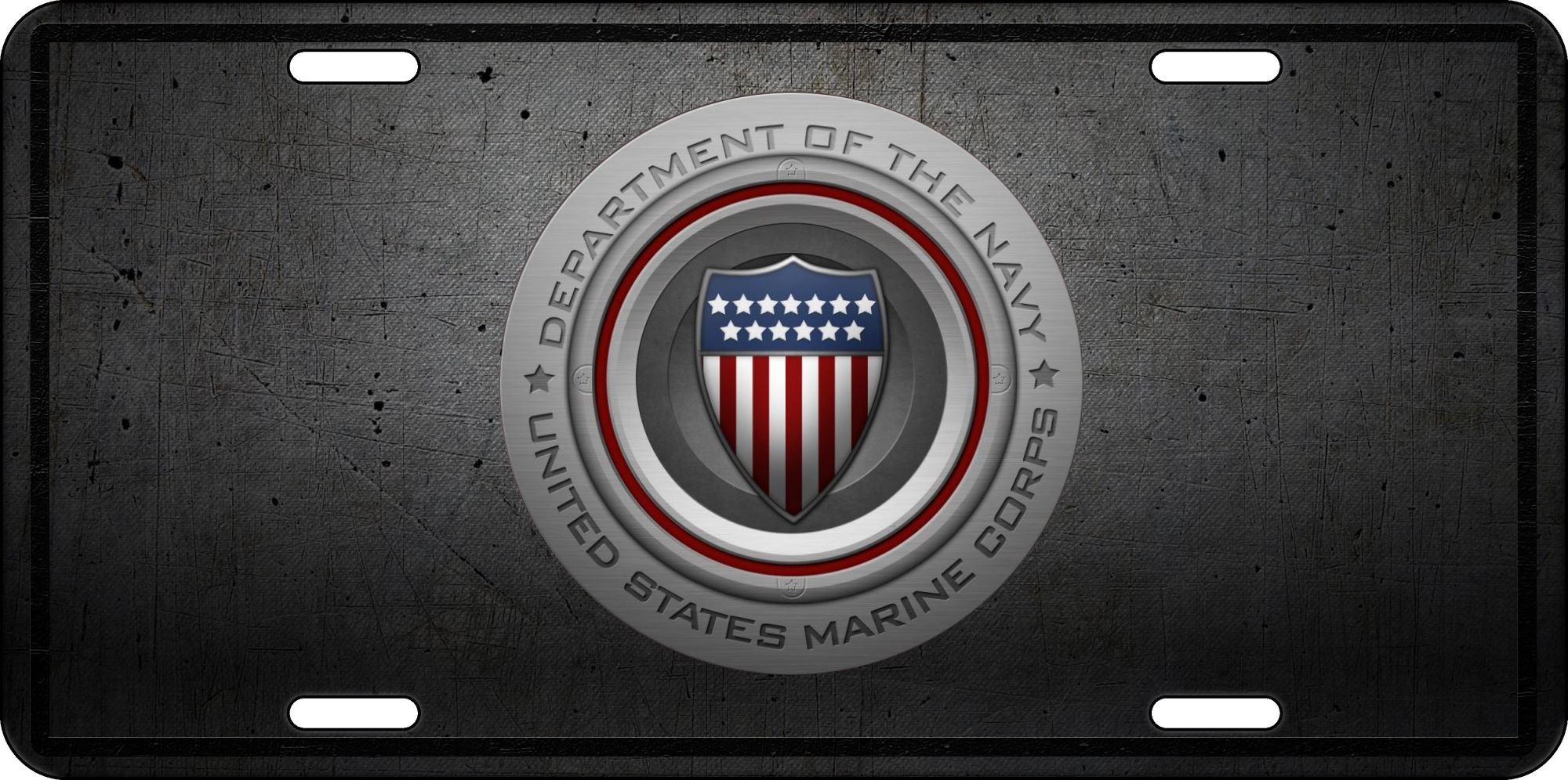 Patriot Aluminum U.S.M.C Marines Collectible License Plate Eagle & Globe