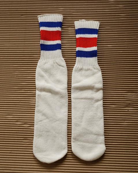 Red Striped socks Old School Vintage Retro Crew Tube Socks.
