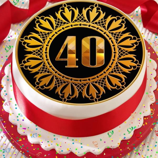 40 40th BIRTHDAY Flirty Forty 12 STANDUPS Edible Image Cake Toppers Decoration
