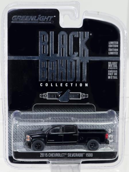 Greenlight 2015 Chevy Siverado 1500 Truck Black Bandit 1/64 Die Cast
