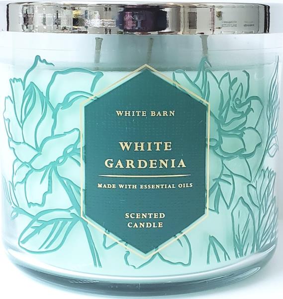 1 Bath & Body Works WHITE GARDENIA Large 3-Wick Filled Candle Frosted Glass