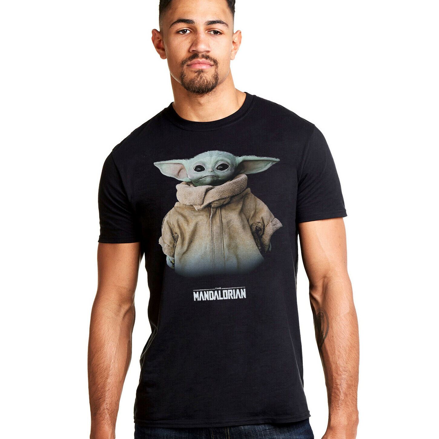 Wars eBay Star | Mandalorian Baby Yoda T-shirt Mens Black Official S-XXL
