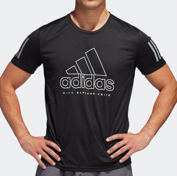 Adidas Men OWN THE RUN T-Shirts S/S Jersey Black Training Tee Top 