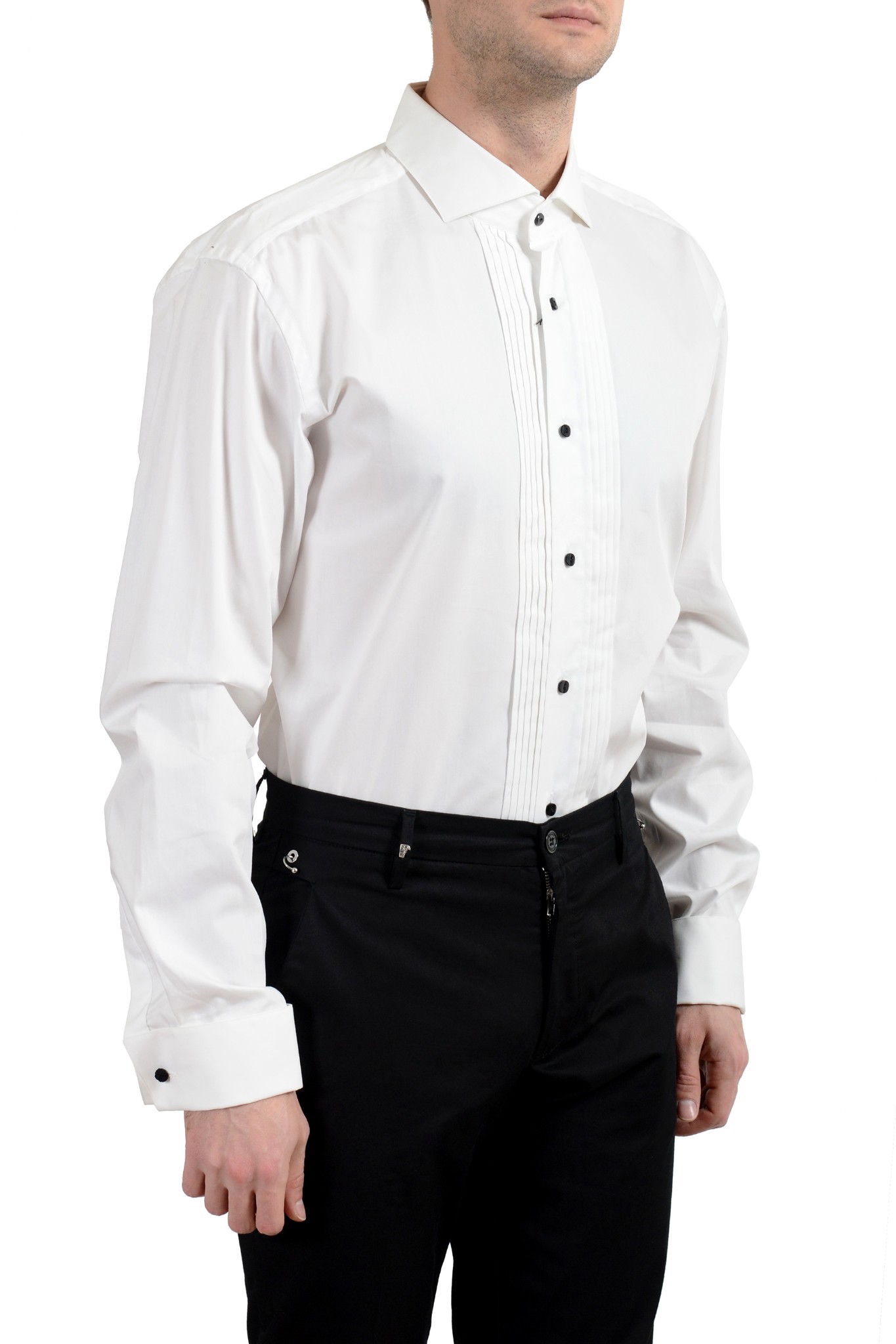 Hugo Boss "George" Men's Regular Fit White Long Sleeve Dress Shirt US