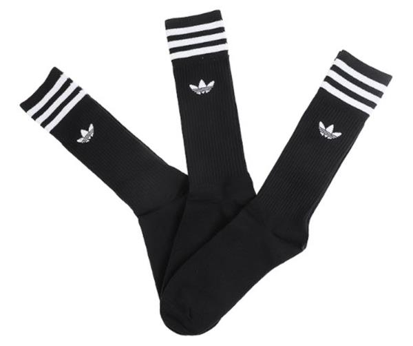 Adidas Men Solid Crew 3 Pairs Socks 