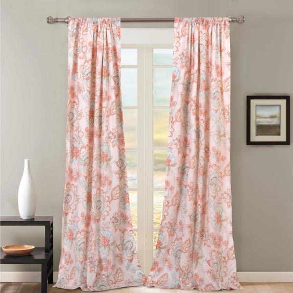 coral and aqua shower curtain