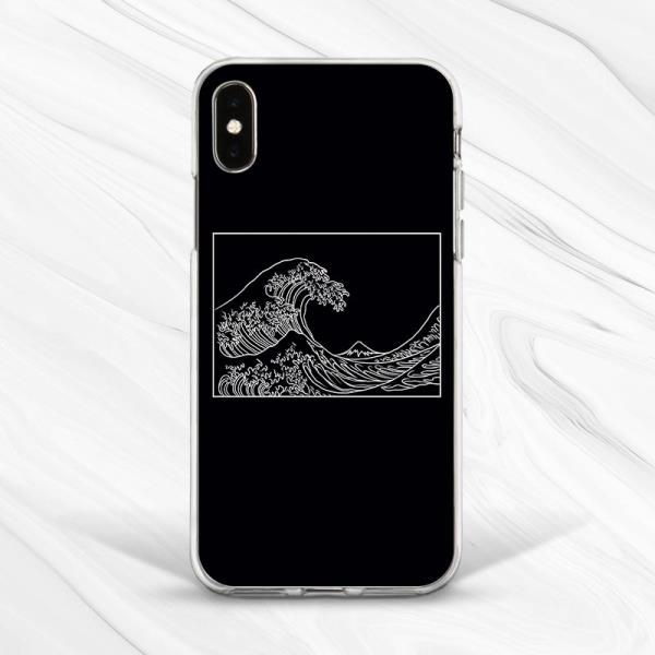 Aesthetic Black White Kanagawa Wave Case For Iphone 6 7 8 Xs Xr 11 Pro Plus Max Ebay