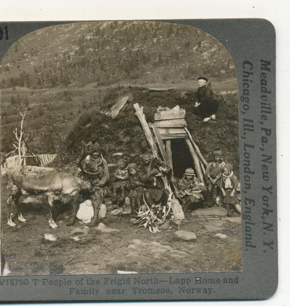 Keystone Stereoview of a Lapp Home /& Family in Norway from 1930’s T600 Set #T325