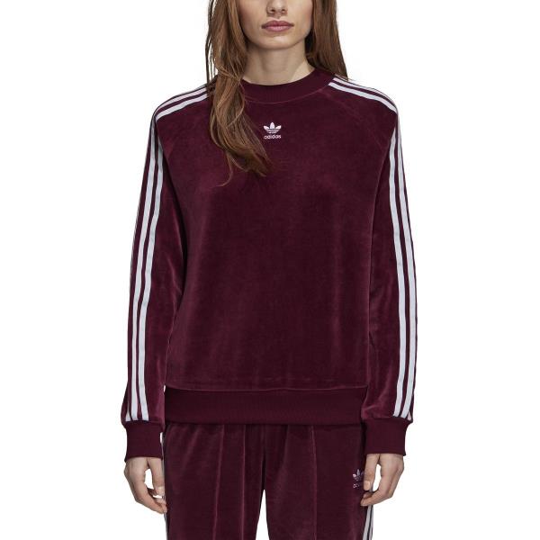 DH3112] Womens Adidas Trefoil Crew Velour Sweatshirt | eBay