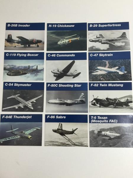 USAF 12 COLLECTORS' CARDS AIRCRAFT OF THE KOREAN WAR NEW In Package 